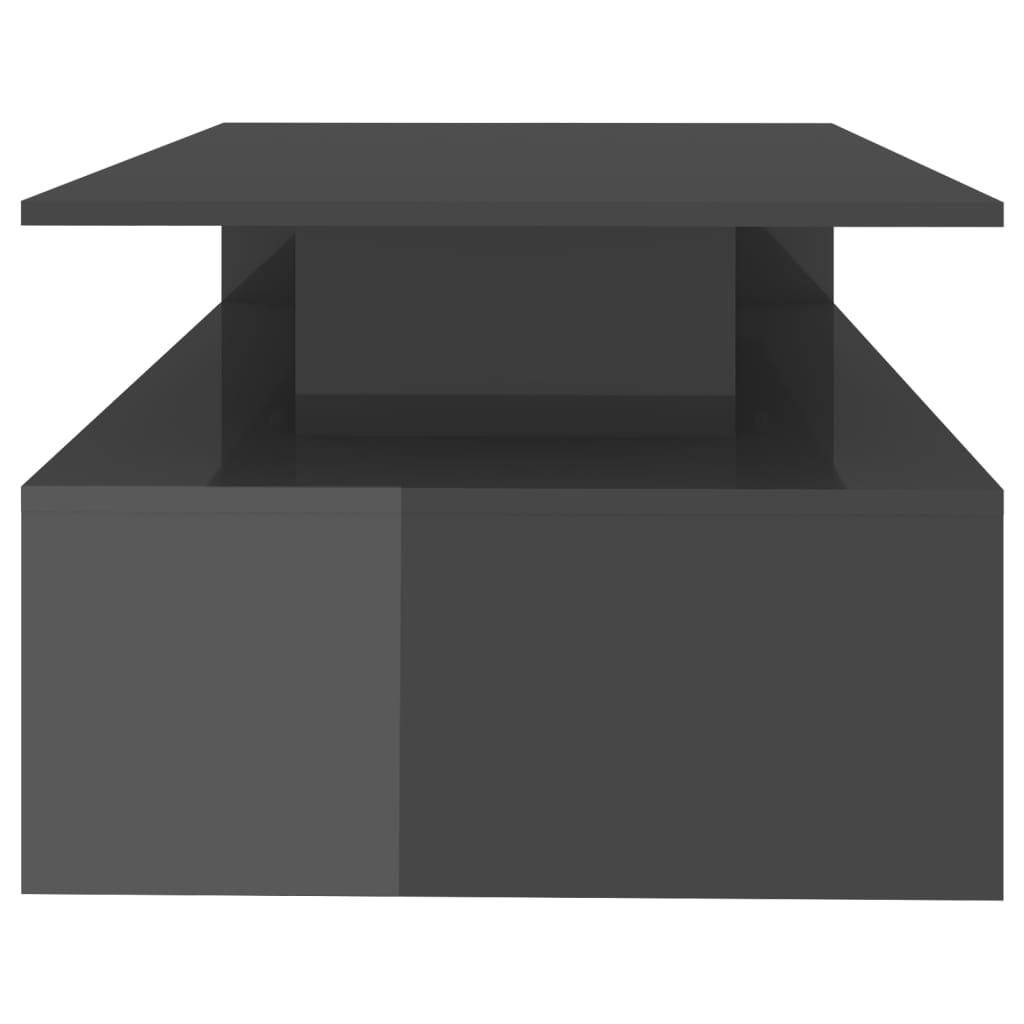 Sohvapöytä korkeakiilto harmaa 90x60x42,5 cm lastulevy - Sisustajankoti.fi