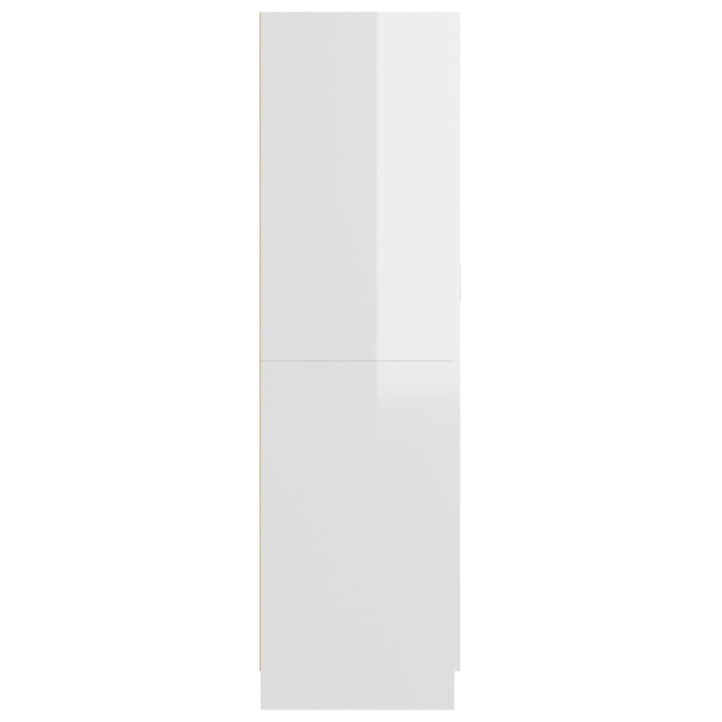 Vaatekaappi korkeakiilto valkoinen 82,5x51,5x180 cm lastulevy - Sisustajankoti.fi