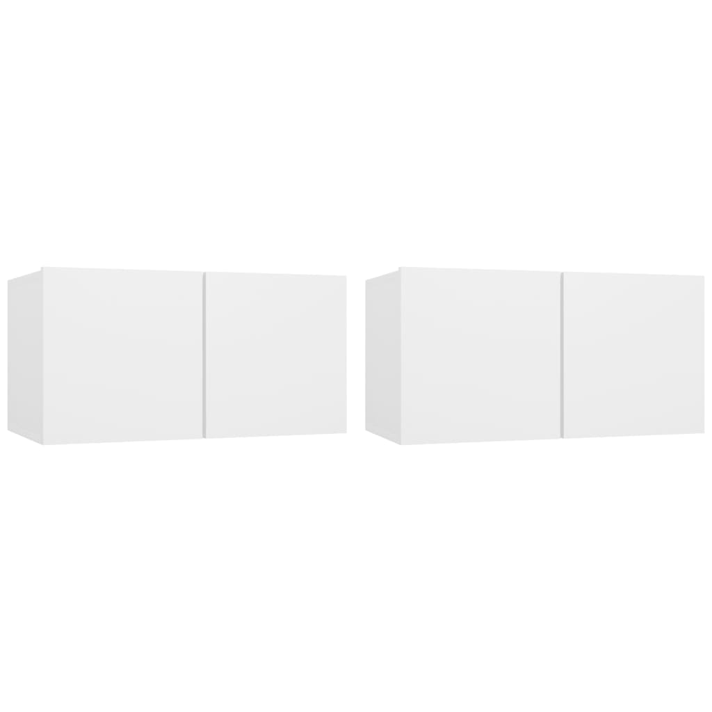 Seinäkiinnitettävät TV-tasot 2 kpl valkoinen 60x30x30 cm - Sisustajankoti.fi
