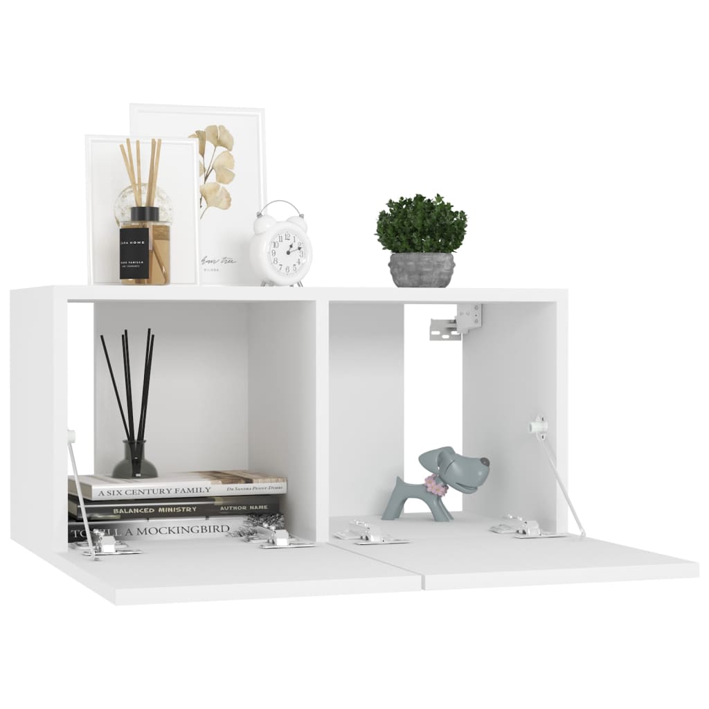 Seinäkiinnitettävät TV-tasot 2 kpl valkoinen 60x30x30 cm - Sisustajankoti.fi