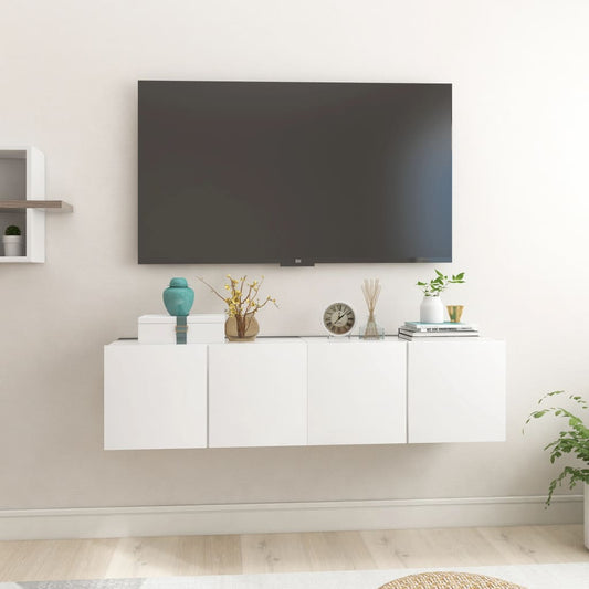 Seinäkiinnitettävät TV-tasot 2 kpl valkoinen 60x30x30 cm - Sisustajankoti.fi