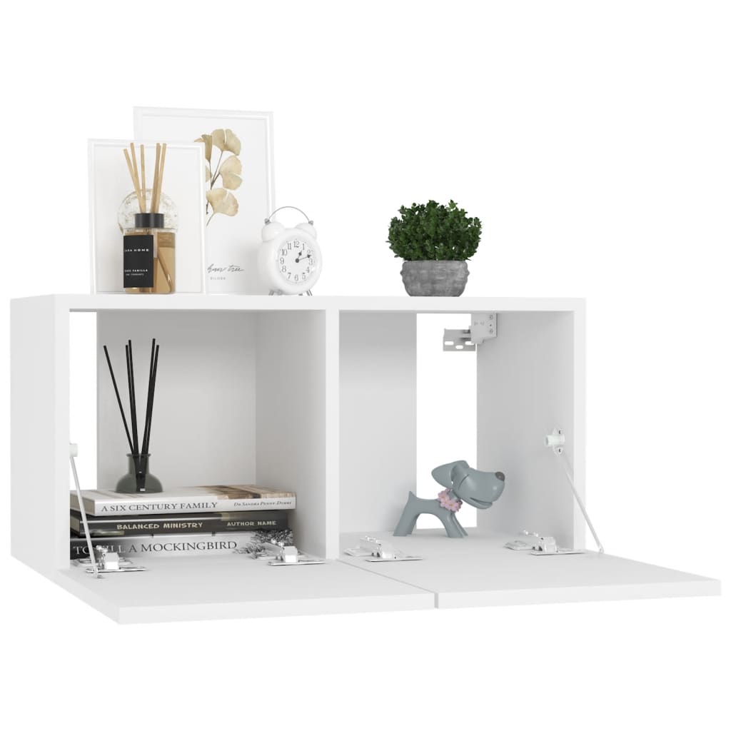 Seinäkiinnitettävät TV-tasot 3 kpl valkoinen 60x30x30cm - Sisustajankoti.fi
