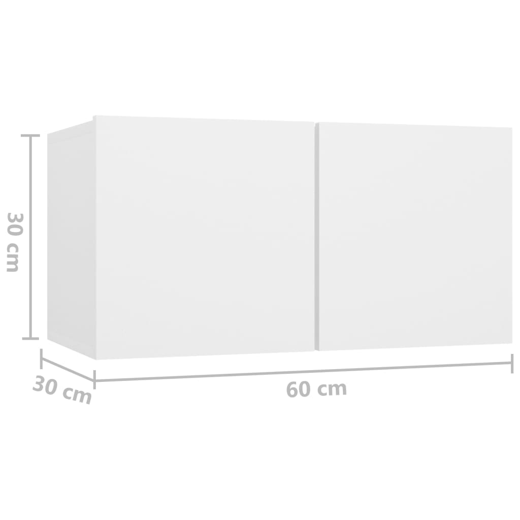 Seinäkiinnitettävät TV-tasot 3 kpl valkoinen 60x30x30cm - Sisustajankoti.fi
