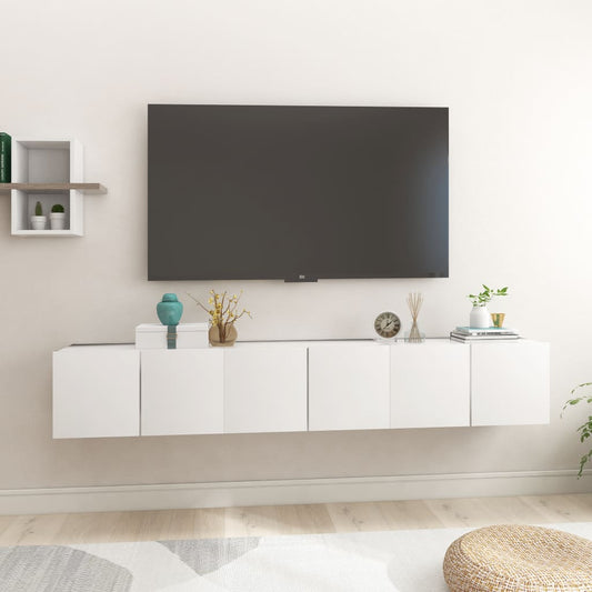 Seinäkiinnitettävät TV-tasot 3 kpl valkoinen 60x30x30cm - Sisustajankoti.fi