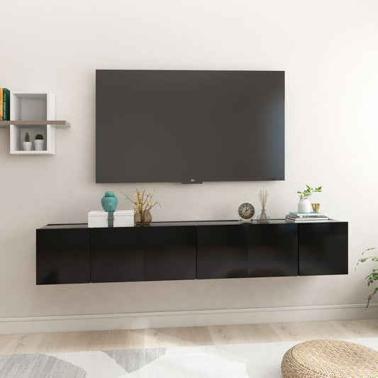 Seinäkiinnitettävät TV-tasot 3 kpl musta 60x30x30 cm - Sisustajankoti.fi