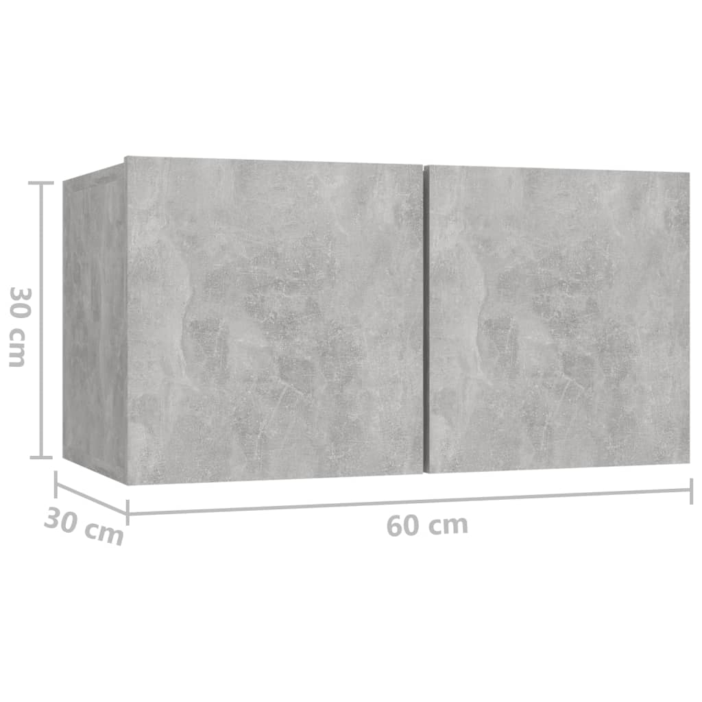 Seinäkiinnitettävä TV-taso betoninharmaa 60x30x30 cm - Sisustajankoti.fi
