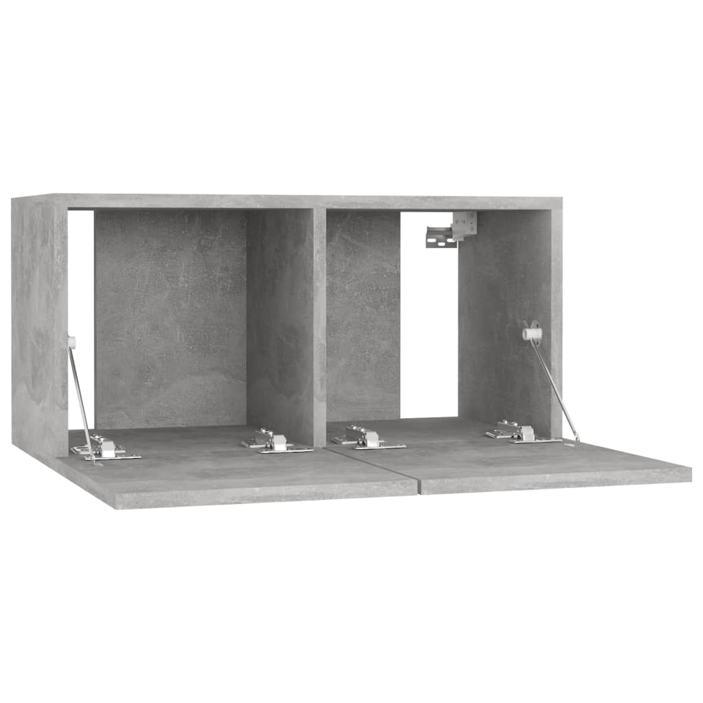 Seinäkiinnitettävä TV-taso 2 kpl betoninharm. 60x30x30 cm - Sisustajankoti.fi