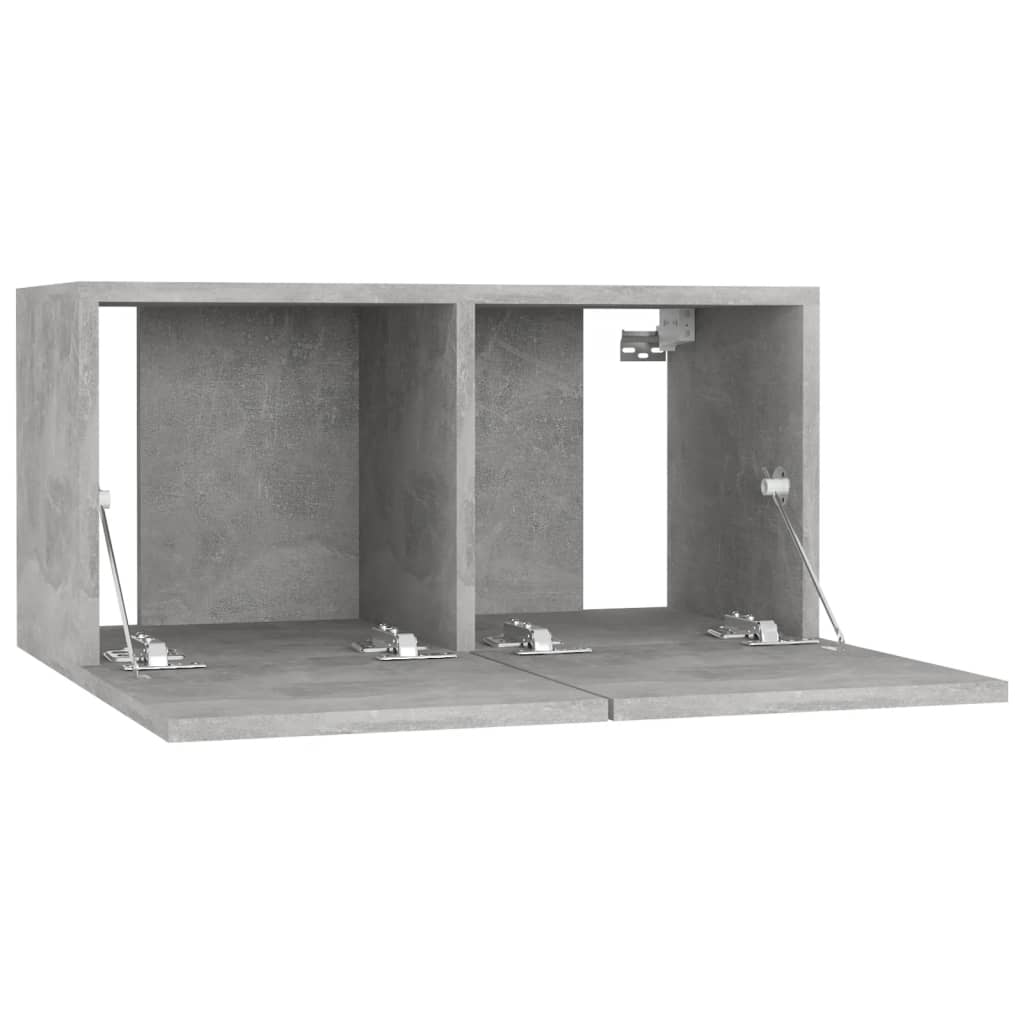 Seinäkiinnitettävät TV-tasot 3 kpl betoninharmaa 60x30x30 cm - Sisustajankoti.fi