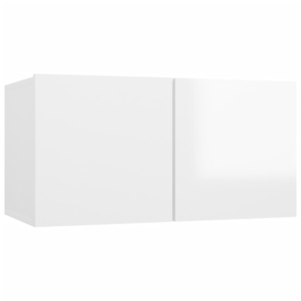 Seinäkiinnitettävät TV-tasot 2 kpl korkeakiilto valk 60x30x30cm - Sisustajankoti.fi