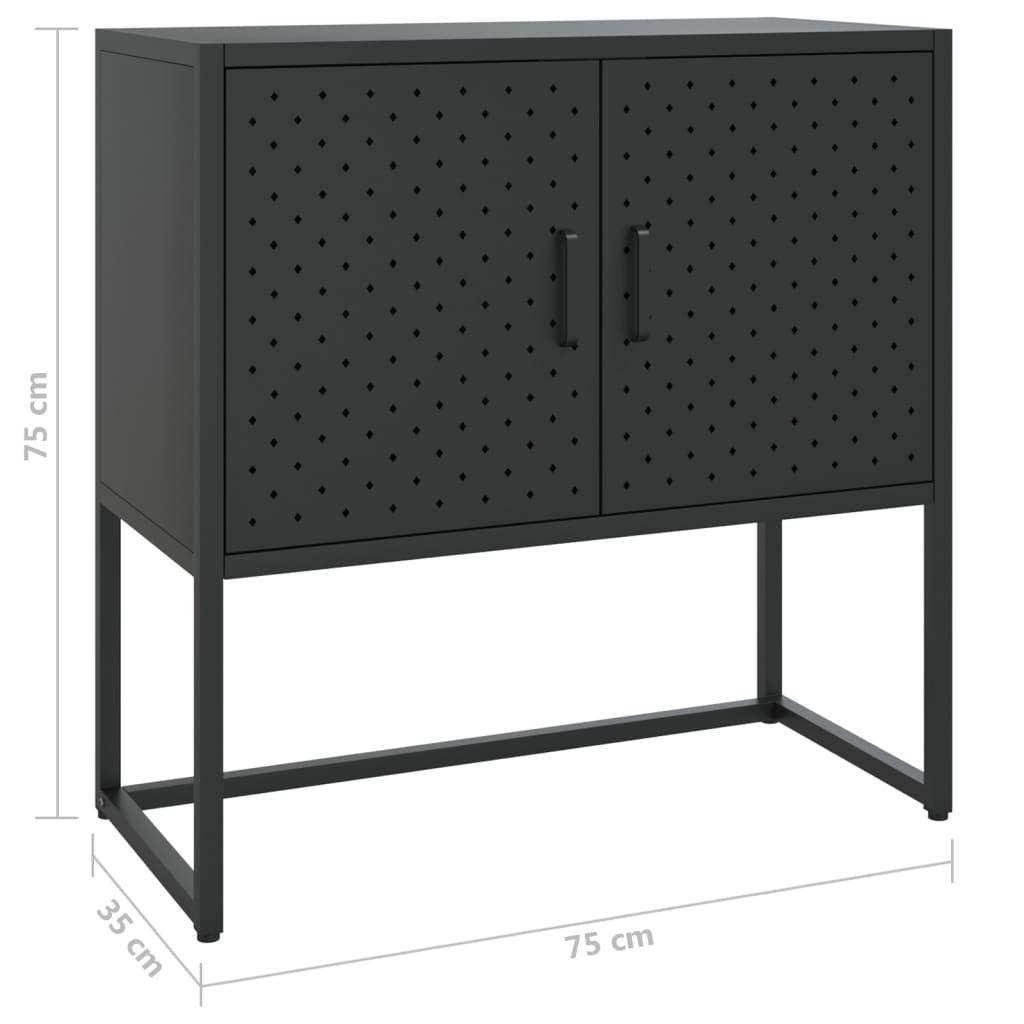 Senkki musta 75x35x75 cm teräs - Sisustajankoti.fi