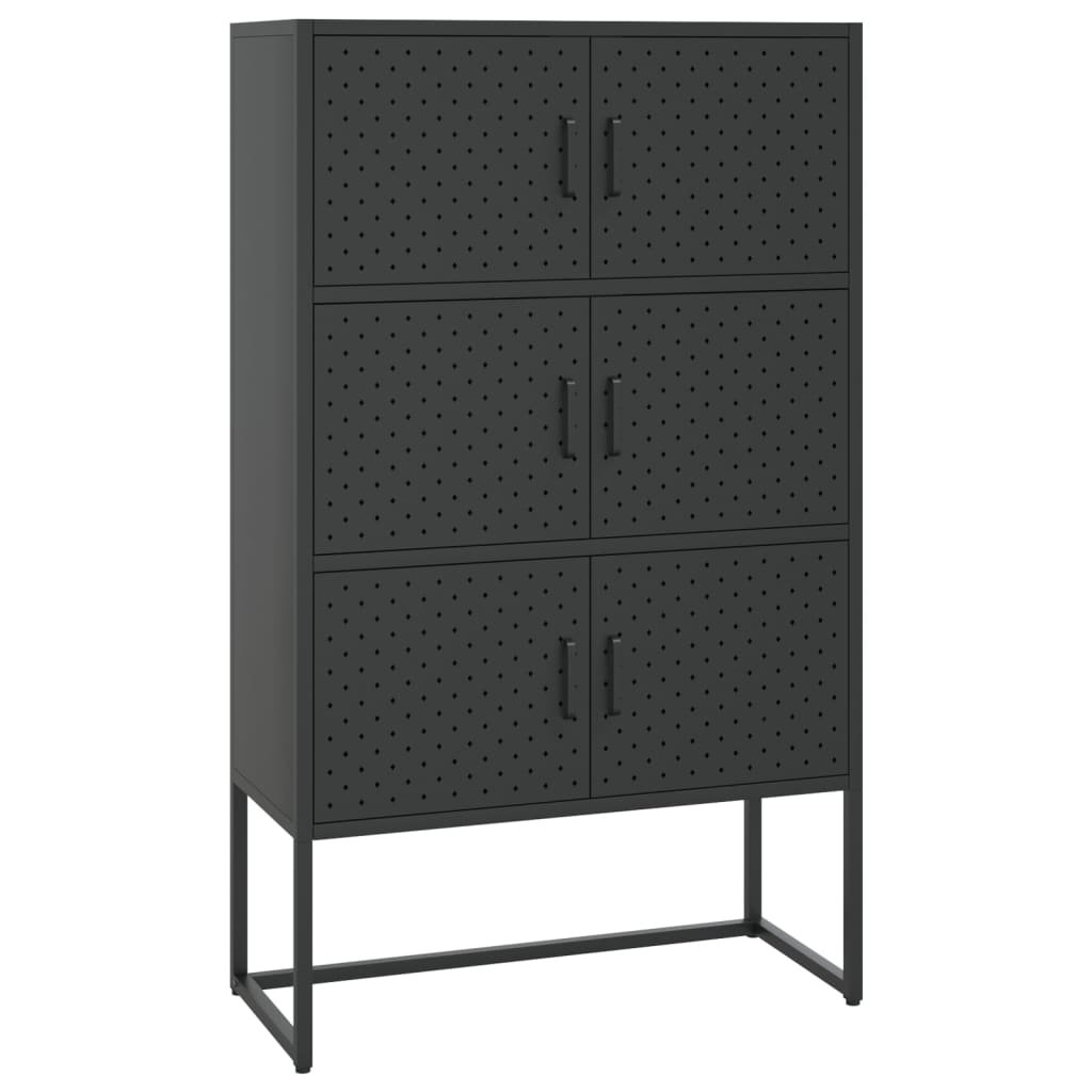Kaappi musta 80x35x135 cm teräs - Sisustajankoti.fi