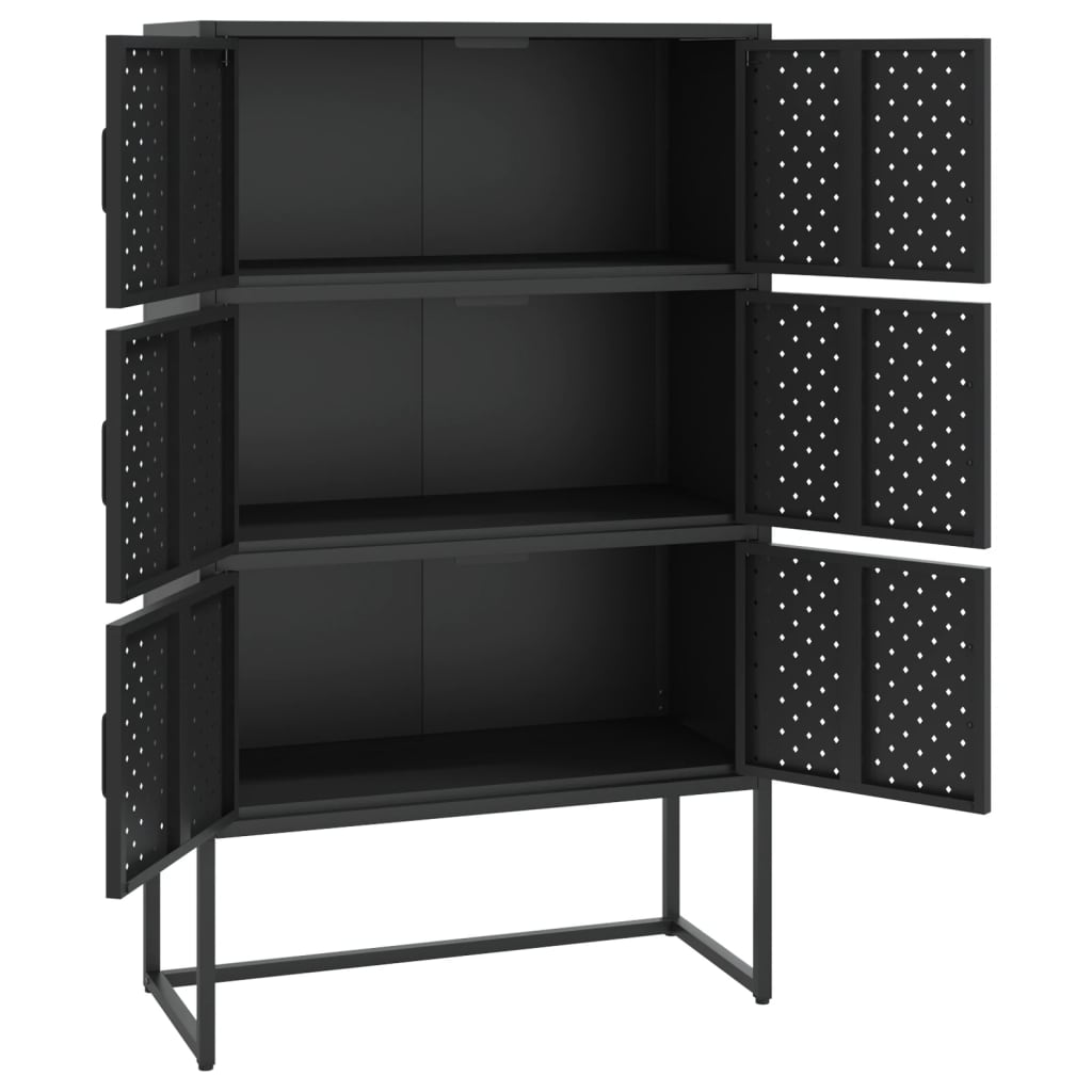 Kaappi musta 80x35x135 cm teräs - Sisustajankoti.fi