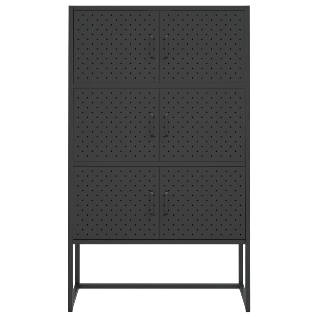 Kaappi musta 80x35x135 cm teräs - Sisustajankoti.fi