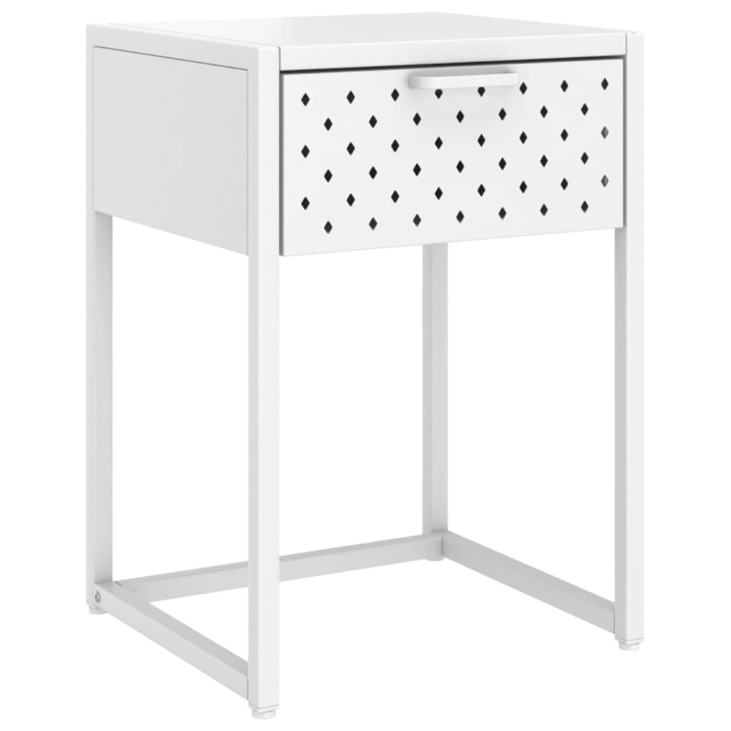 Yöpöytä valkoinen 38x35x54 cm teräs - Sisustajankoti.fi