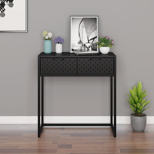 Konsolipöytä musta 72x35x75 cm teräs - Sisustajankoti.fi