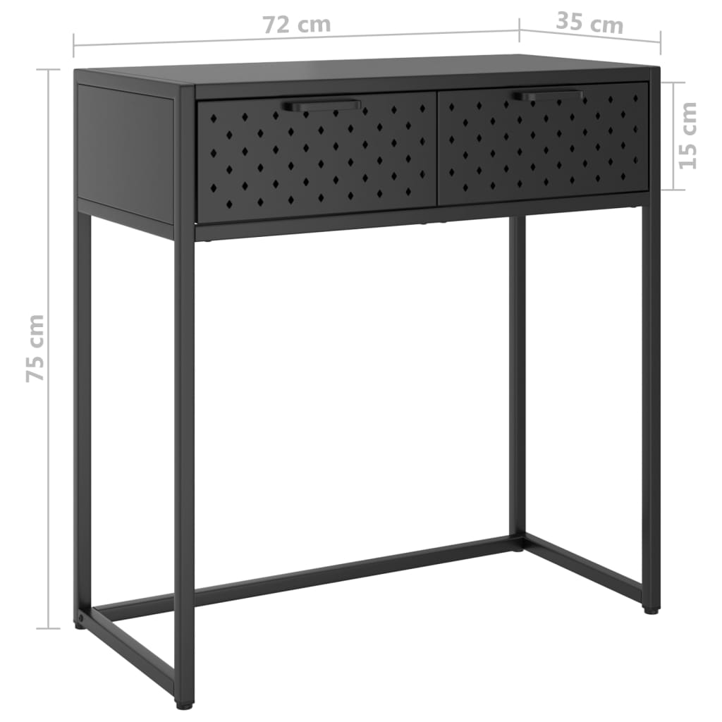 Konsolipöytä antrasiitti 72x35x75 cm teräs - Sisustajankoti.fi