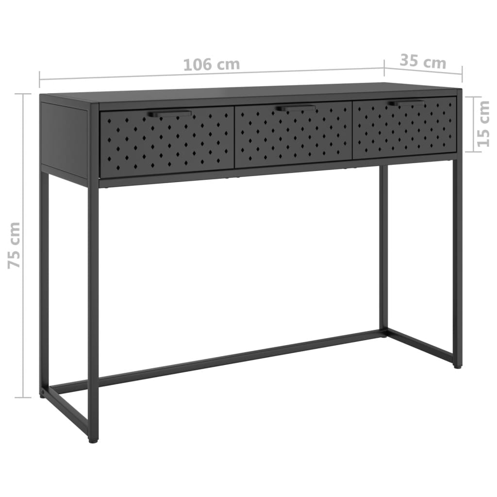 Konsolipöytä antrasiitti 106x35x75 cm teräs - Sisustajankoti.fi