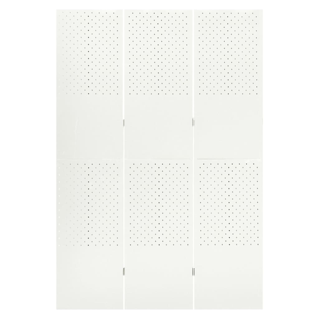 3-Paneelinen tilanjakaja 120x180 cm valkoinen teräs - Sisustajankoti.fi