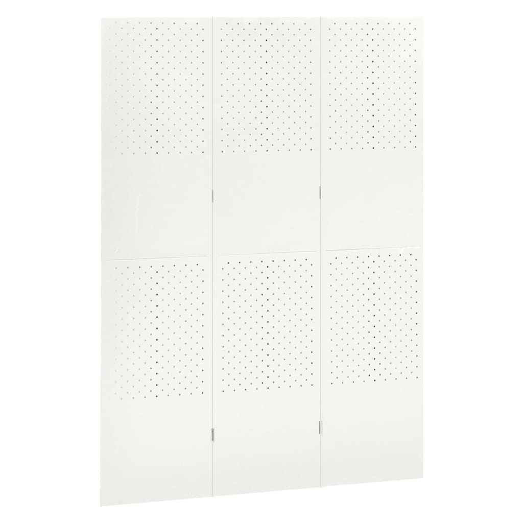 3-Paneelinen tilanjakaja 120x180 cm valkoinen teräs - Sisustajankoti.fi