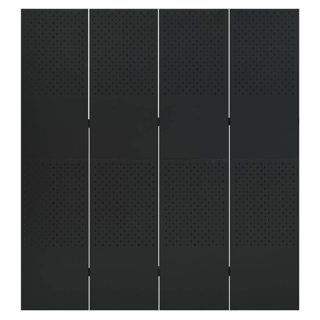 4-paneelinen tilanjakaja 160x180 cm musta teräs - Sisustajankoti.fi