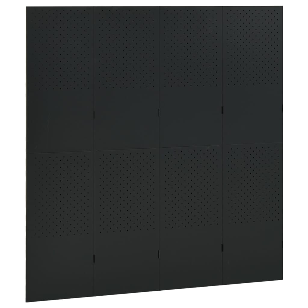 4-paneelinen tilanjakaja 160x180 cm musta teräs - Sisustajankoti.fi