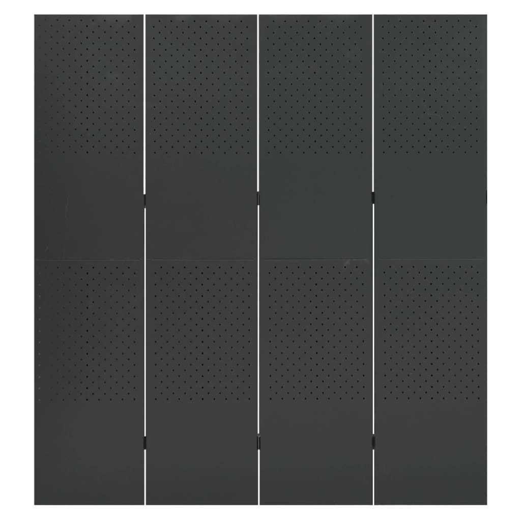 4-Paneelinen tilanjakaja 160x180 cm antrasiitti teräs - Sisustajankoti.fi