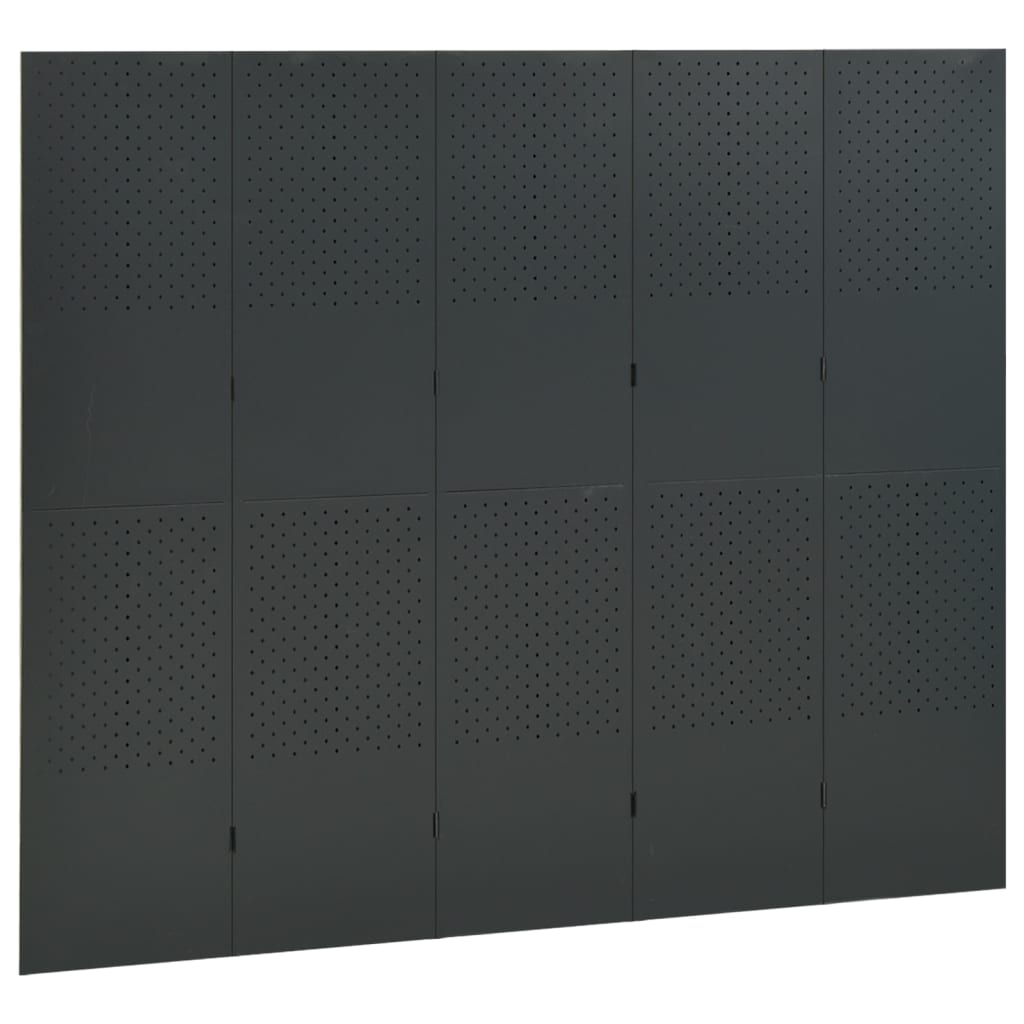 5-Paneelinen tilanjakaja 200x180 cm antrasiitti teräs - Sisustajankoti.fi