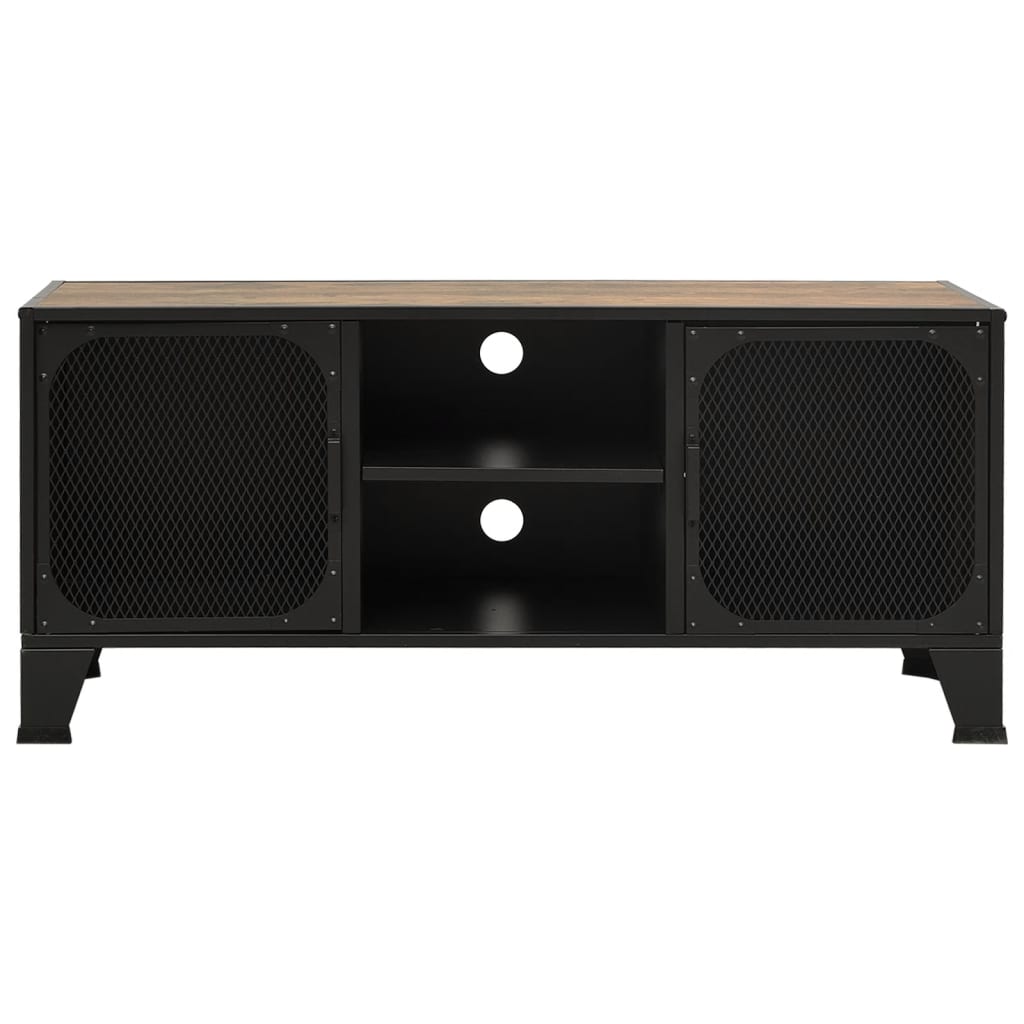 TV-taso rustiikkinen ruskea 105x36x47 cm metalli ja MDF - Sisustajankoti.fi