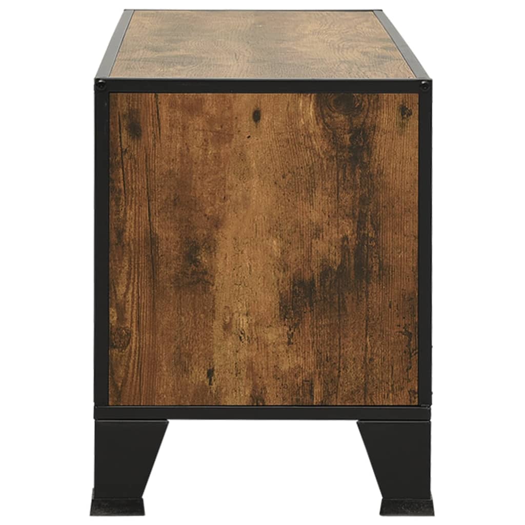TV-taso rustiikkinen ruskea 105x36x47 cm metalli ja MDF - Sisustajankoti.fi