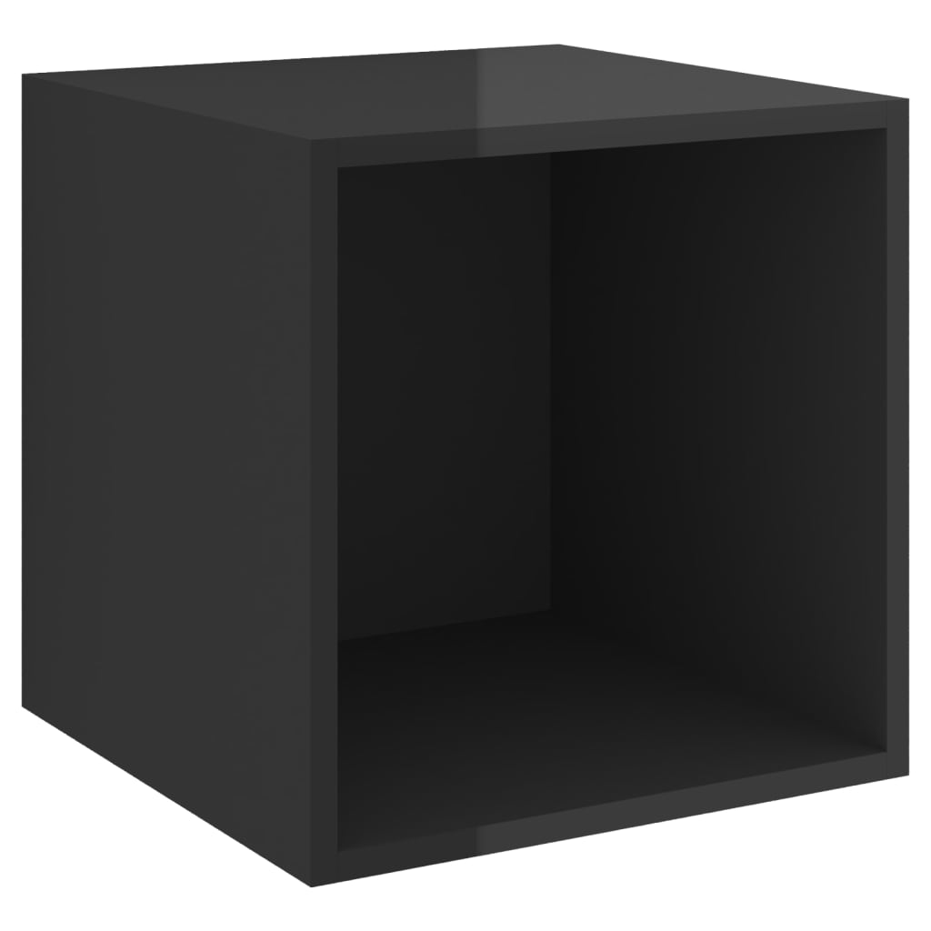 2-osainen TV-kaappisarja korkeakiilto musta lastulevy - Sisustajankoti.fi