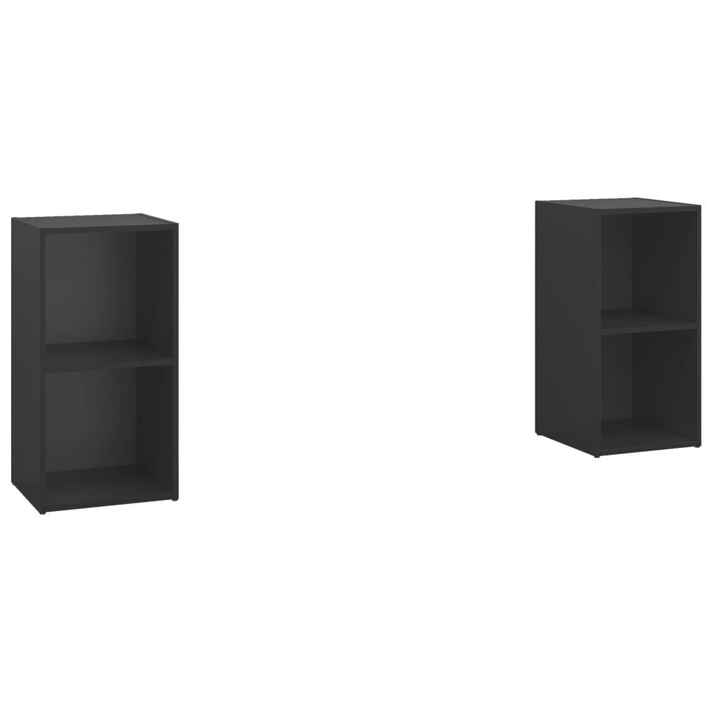 TV-tasot 2 kpl musta 72x35x36,5 cm lastulevy - Sisustajankoti.fi