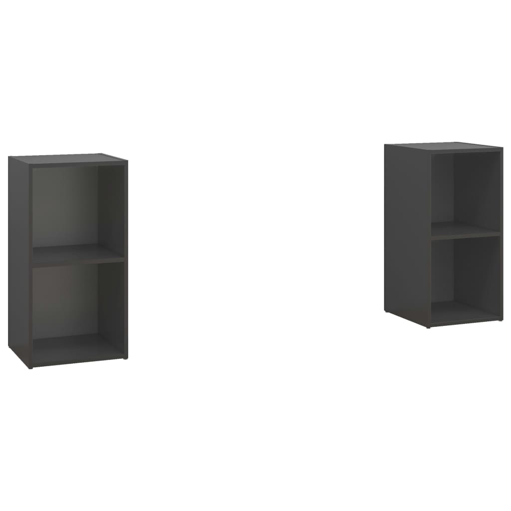 TV-tasot 2 kpl harmaa 72x35x36,5 cm lastulevy - Sisustajankoti.fi