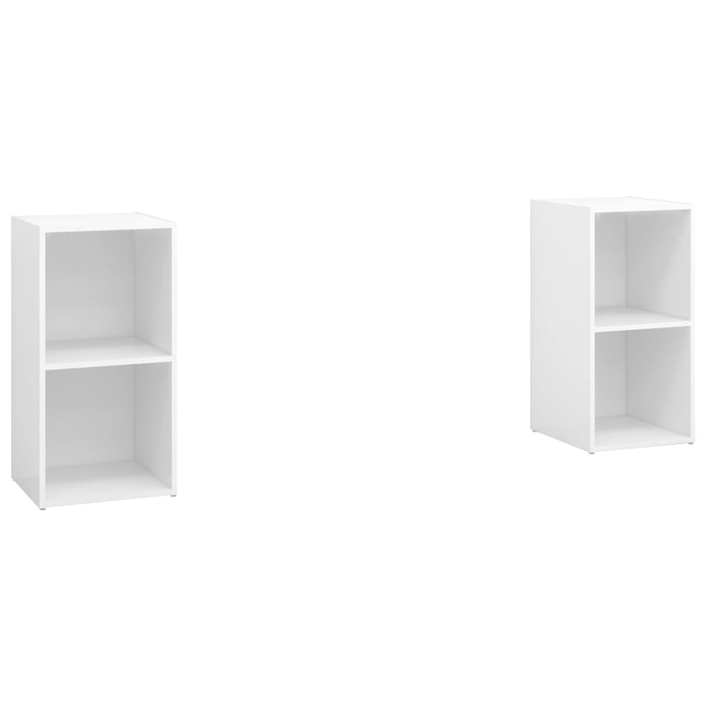 TV-tasot 2 kpl korkeakiilto valkoinen 72x35x36,5 cm lastulevy - Sisustajankoti.fi