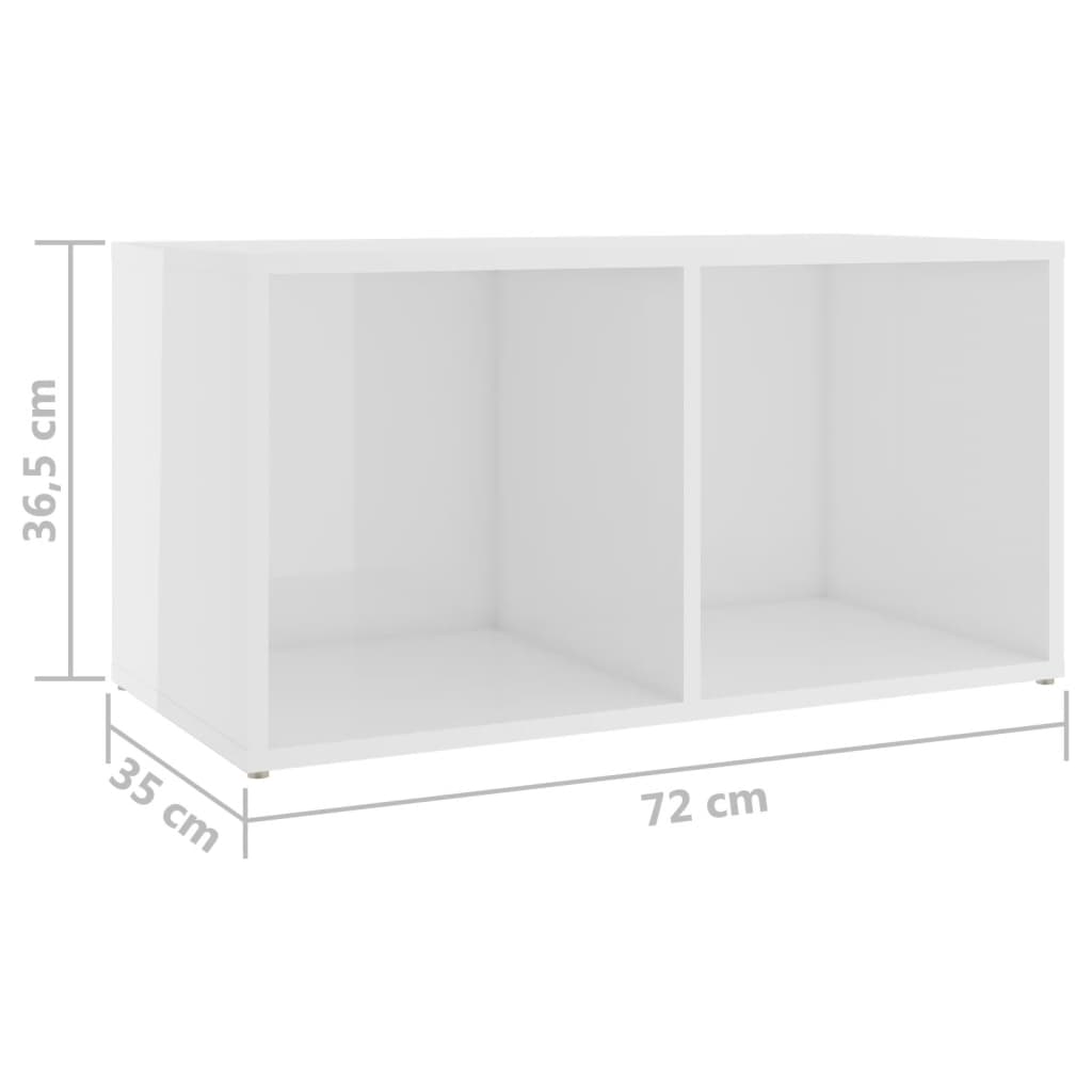 TV-tasot 2 kpl korkeakiilto valkoinen 72x35x36,5 cm lastulevy - Sisustajankoti.fi