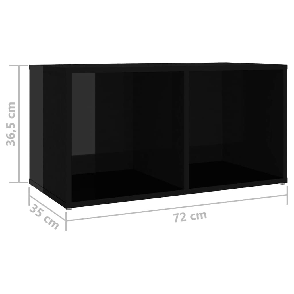 TV-tasot 2 kpl korkeakiilto musta 72x35x36,5 cm lastulevy - Sisustajankoti.fi