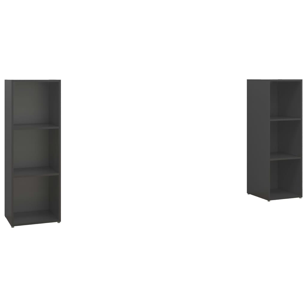 TV-tasot 2 kpl harmaa 107x35x37 cm lastulevy - Sisustajankoti.fi