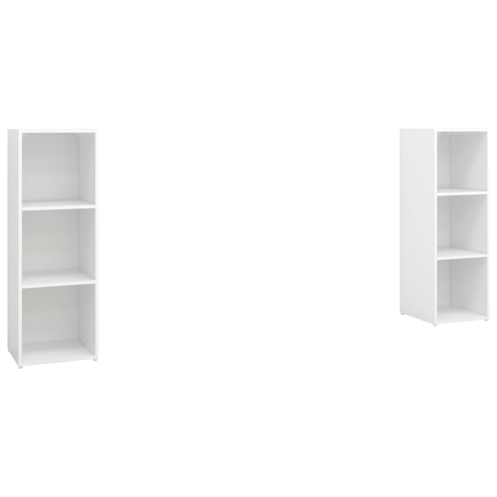 TV-tasot 2 kpl korkeakiilto valkoinen 107x35x37 cm lastulevy - Sisustajankoti.fi