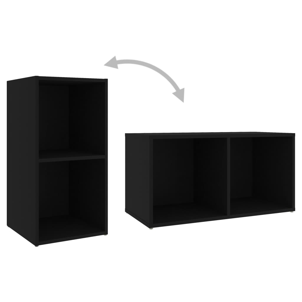 TV-tasot 2 kpl musta 72x35x36,5 cm lastulevy - Sisustajankoti.fi