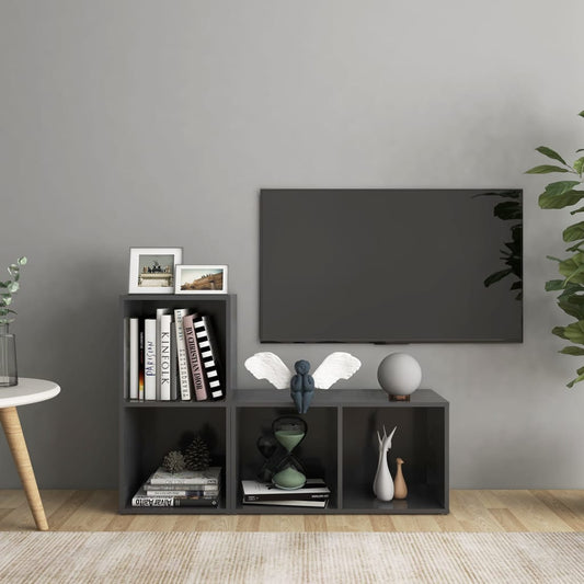 TV-tasot 2 kpl harmaa 72x35x36,5 cm lastulevy - Sisustajankoti.fi