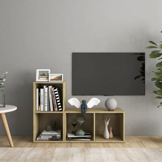 TV-tasot 2 kpl Sonoma-tammi 72x35x36,5 cm lastulevy - Sisustajankoti.fi