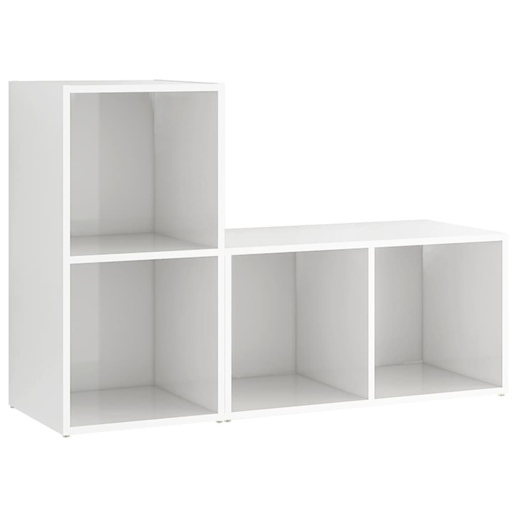 TV-tasot 2 kpl korkeakiilto valkoinen 72x35x36,5 cm lastulevy - Sisustajankoti.fi