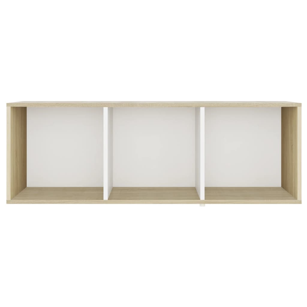 TV-tasot 3 kpl valkoinen/Sonoma-tammi 107x35x37 cm lastulevy - Sisustajankoti.fi
