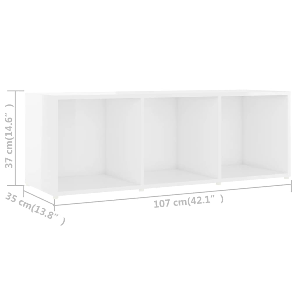 TV-tasot 3 kpl korkeakiilto valkoinen 107x35x37 cm lastulevy - Sisustajankoti.fi