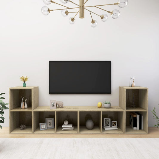 TV-tasot 4 kpl Sonoma-tammi 72x35x36,5 cm lastulevy - Sisustajankoti.fi