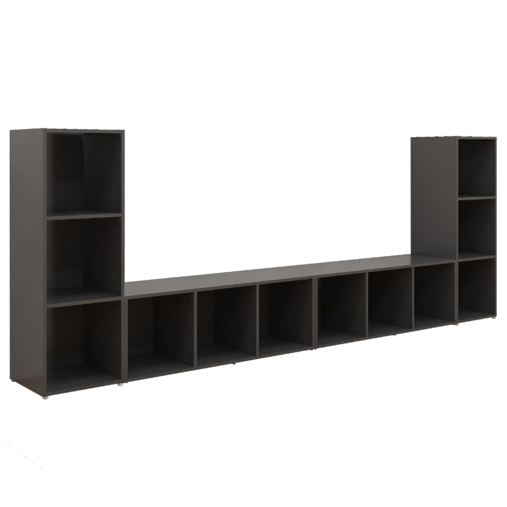 TV-tasot 4 kpl harmaa 107x35x37 cm lastulevy - Sisustajankoti.fi