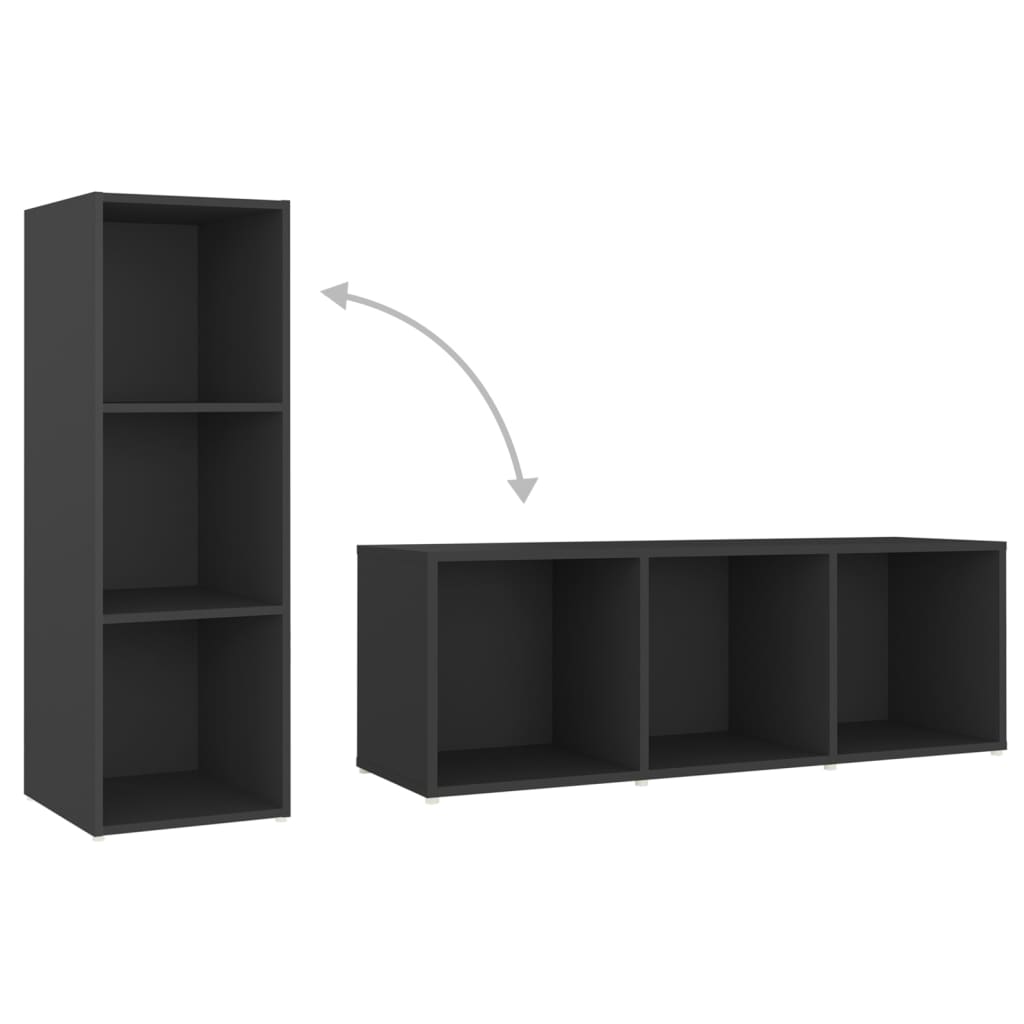 TV-tasot 4 kpl harmaa 107x35x37 cm lastulevy - Sisustajankoti.fi