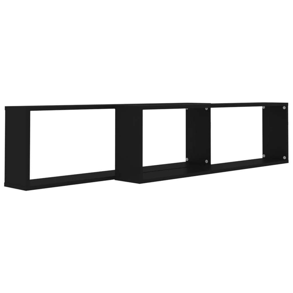 Kuutioseinähyllyt 2 kpl musta 100x15x30 cm - Sisustajankoti.fi