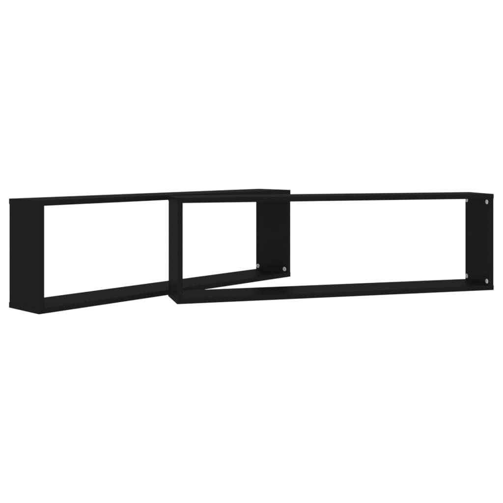 Kuutioseinähyllyt 2 kpl musta 100x15x30 cm - Sisustajankoti.fi