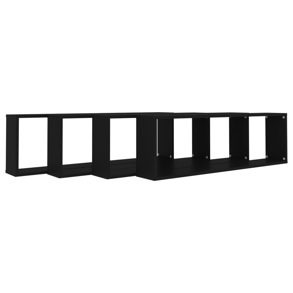 Kuutioseinähyllyt 4 kpl musta 100x15x30 cm lastulevy - Sisustajankoti.fi