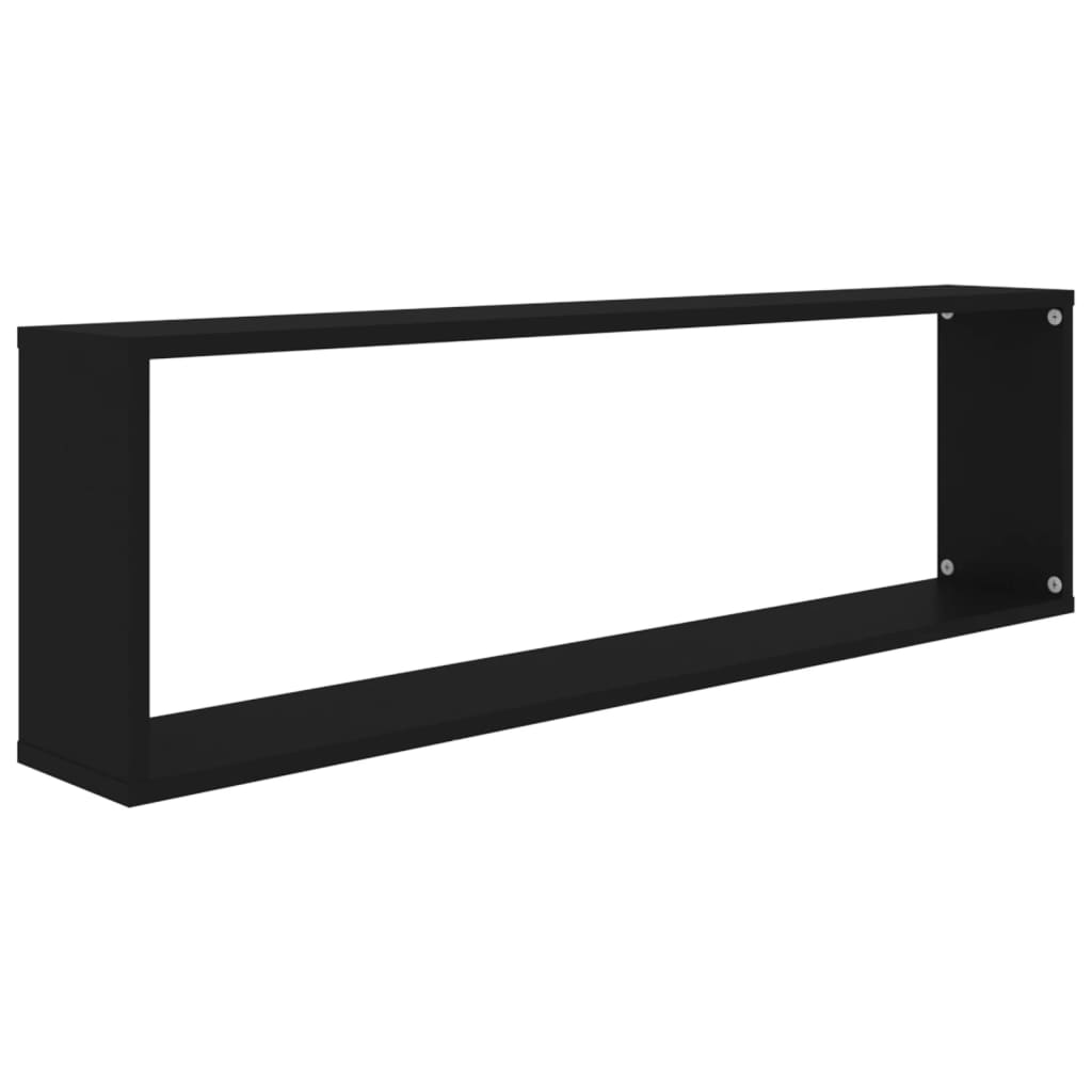 Kuutioseinähyllyt 4 kpl musta 100x15x30 cm lastulevy - Sisustajankoti.fi